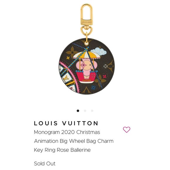 Louis Vuitton Monogram 2020 Christmas Animation Big Wheel Bag Charm Key Ring Ros - Picture 14 of 14